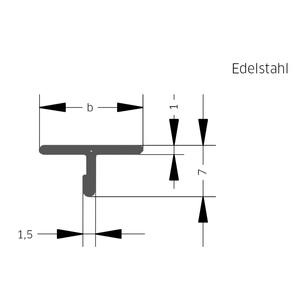 Technische Zeichnung: BLANKE FP-PROFIL Edelstahl