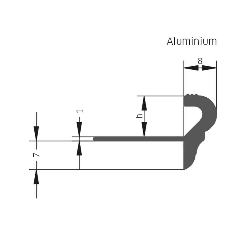Technische Zeichnung: BLANKE DEKO-STUFENKANTE Aluminium