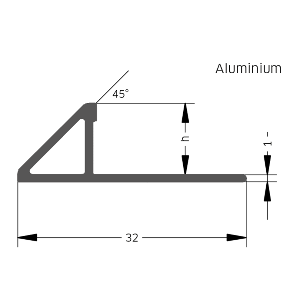 Technische Zeichnung: BLANKE DREIECKSPROFIL Aluminium